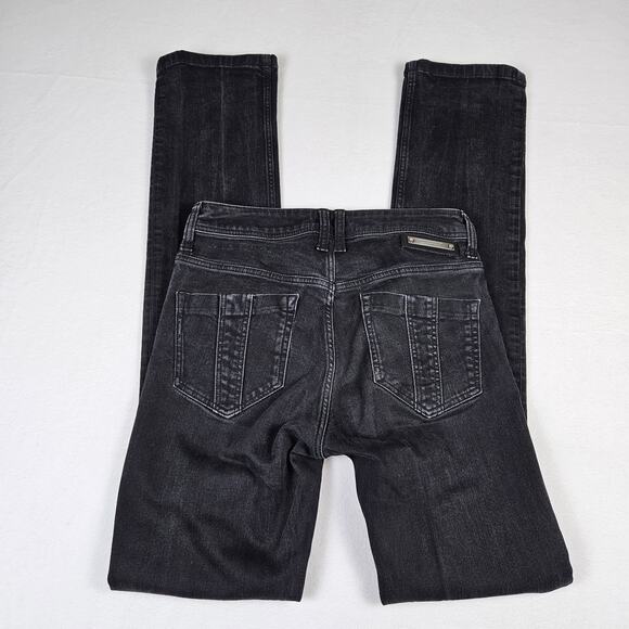 Burberry Brit Stretfield Women Jean Black Denim Skinny Biker Designer Minimal 27 - Picture 1 of 16
